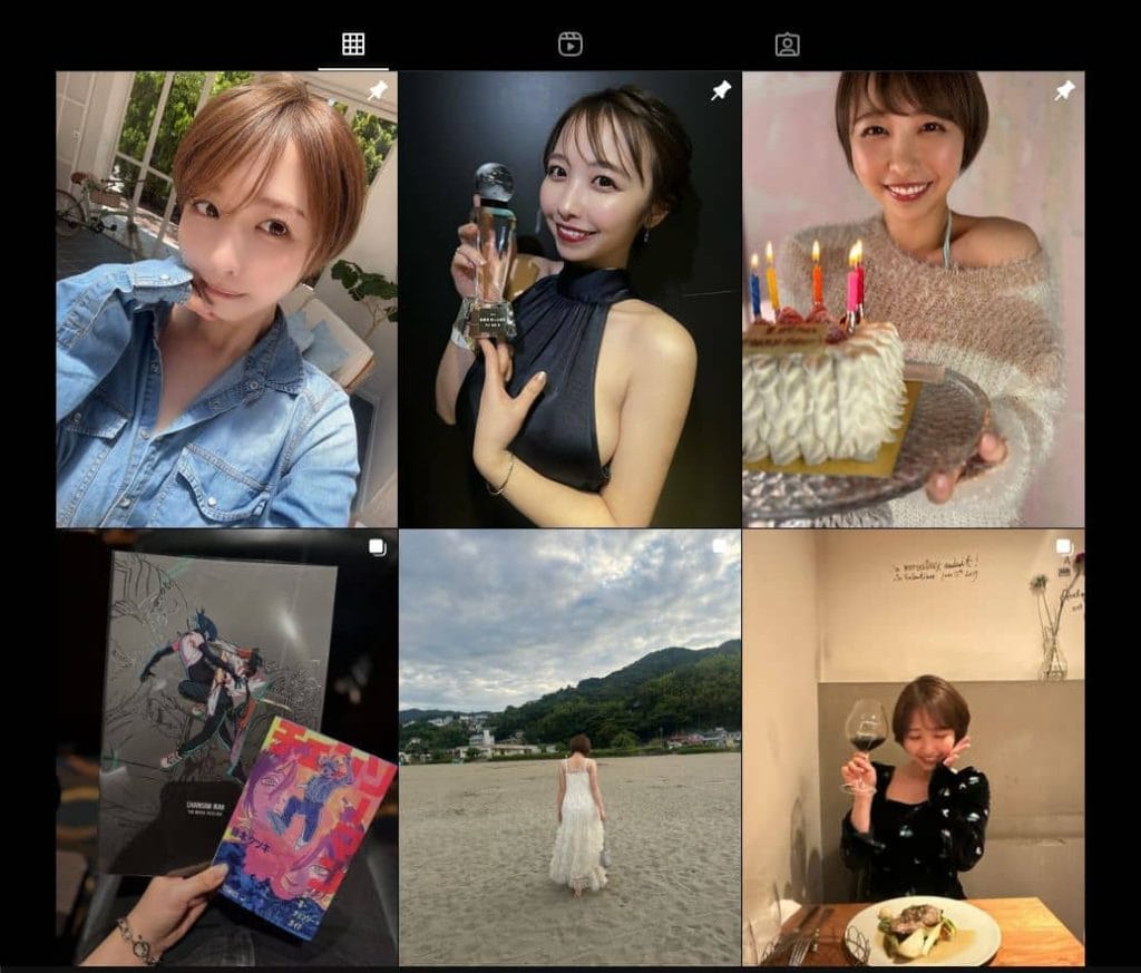 宍戸里帆の公式インスタグラムのスクリーンショット。