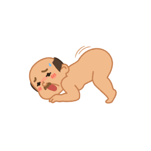 四つん這いになるおじさん。